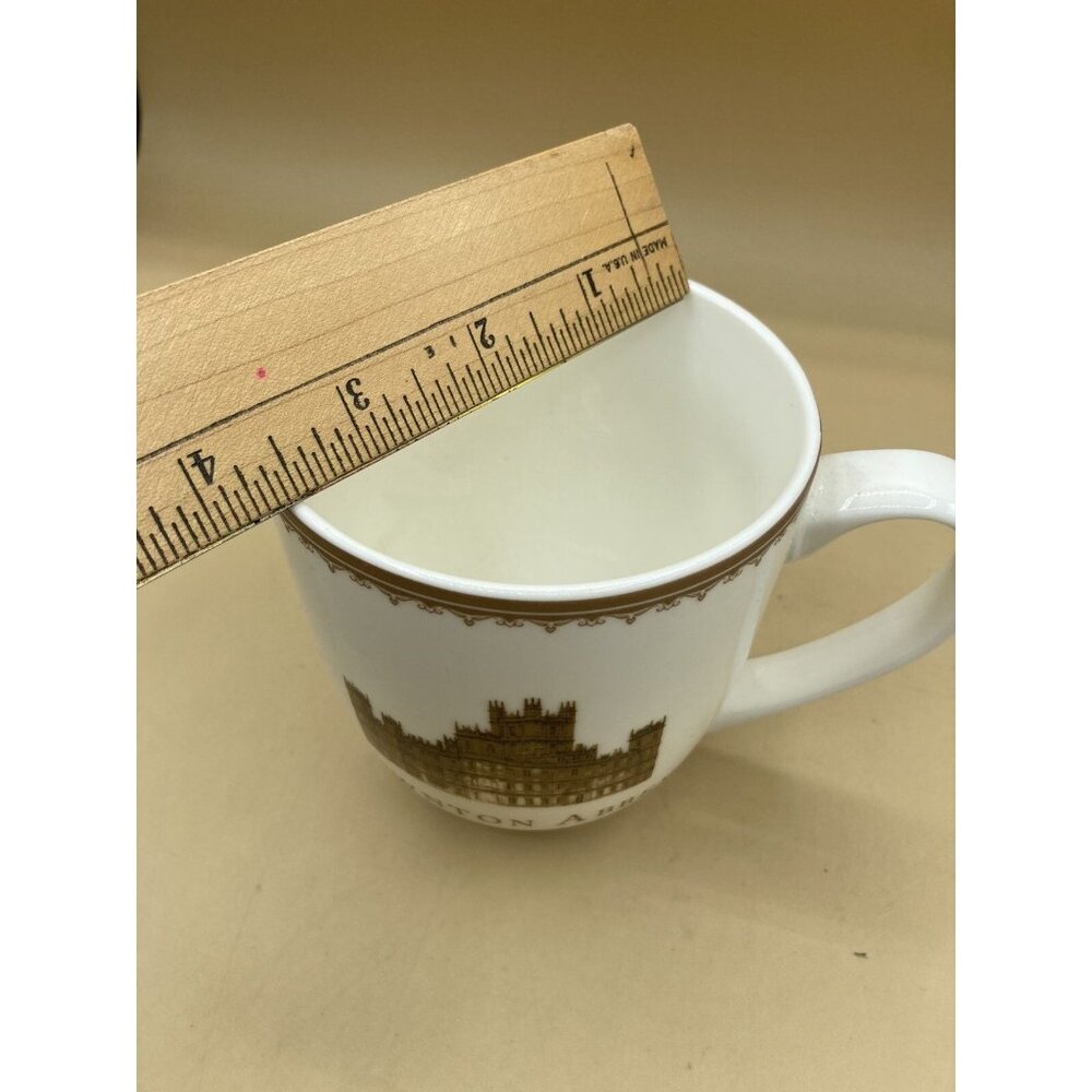 2013 Downton Abbey Coffee Mug World Market Highclere Castle Gold 4” - Picture 8 of 8
